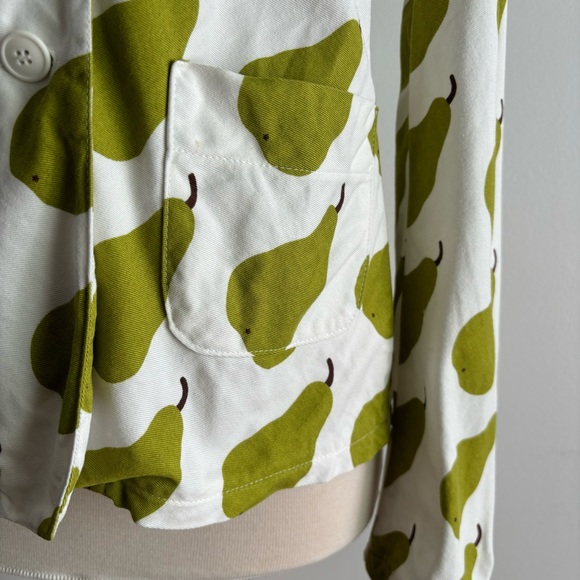 MARIMEKKO Päärnyä Pear Print Cotton Twill Jacket Mika Piirainen 40 / 12 - Picture 4 of 12